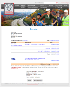 Conference Registration Receipt