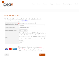 Credit Card Page