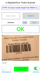 e-RegisterNow Ticket Scanner - Valid Ticket